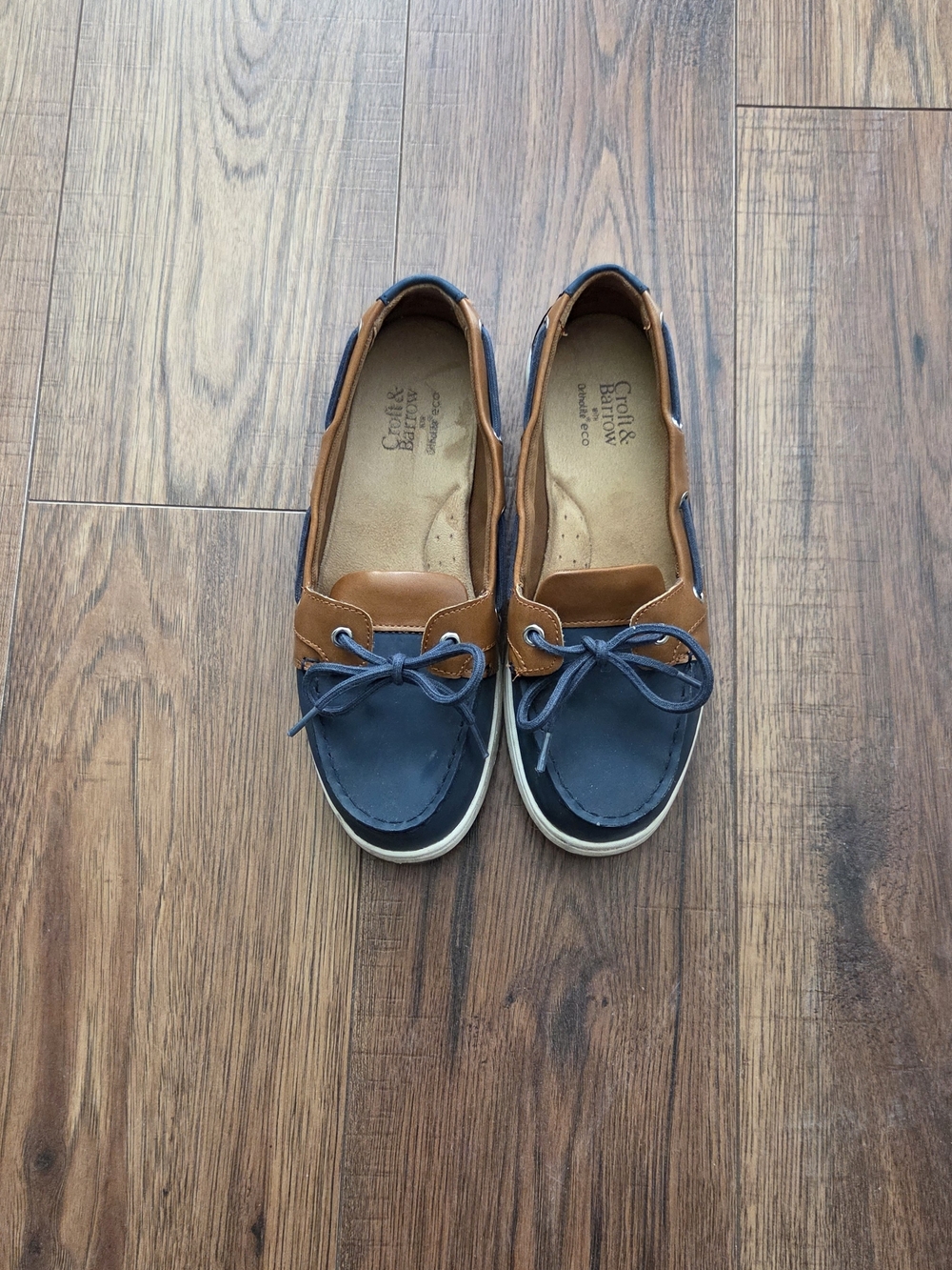Croft & Barrow Navy and Brown Boat Shoes Flats